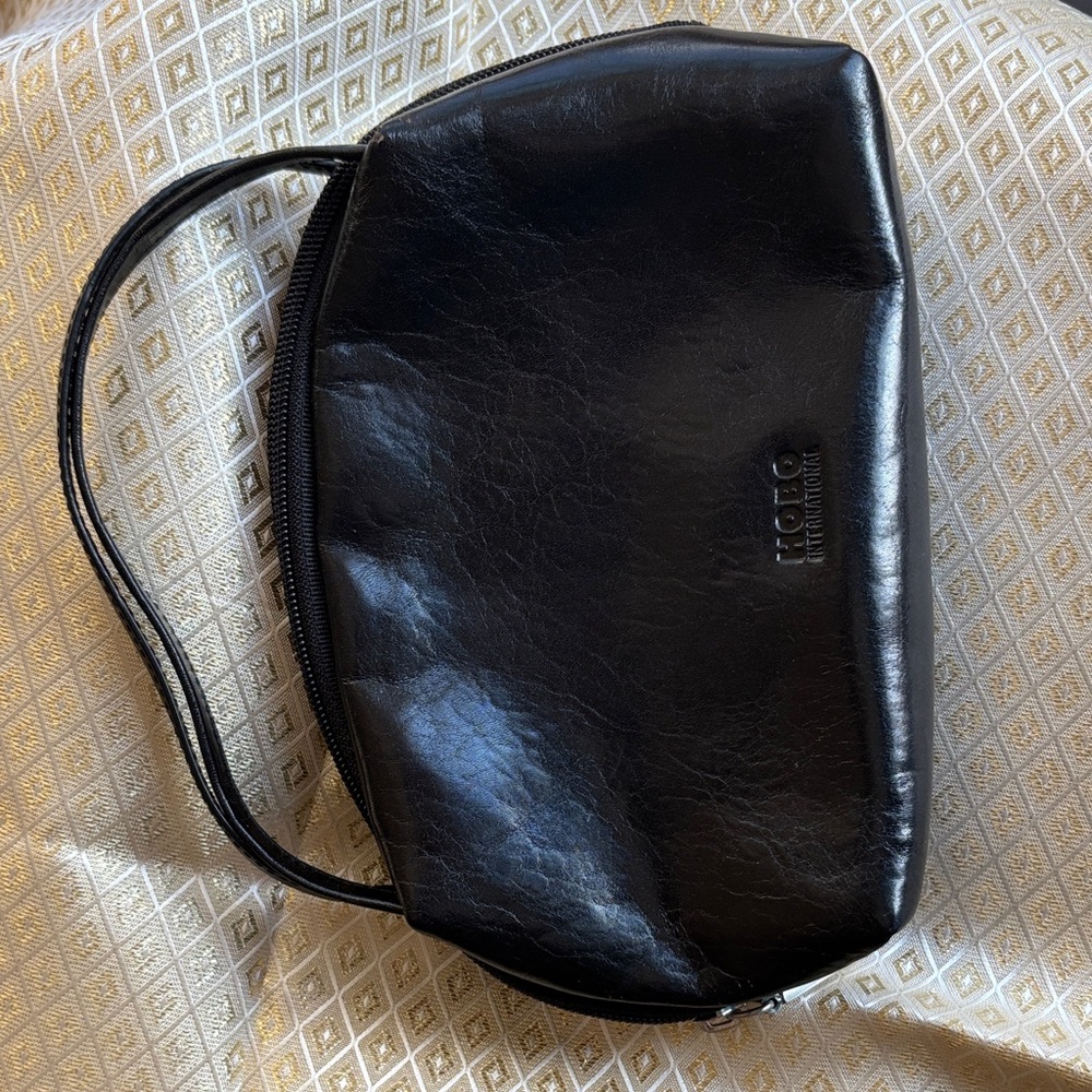 black leather cosmetic pouch bag, Toiletry Bag by Hobo International - Picture 1 of 9